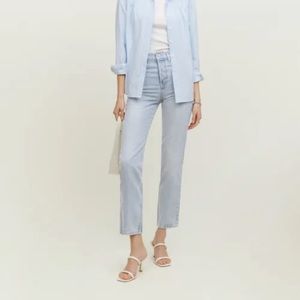Reformation Cynthia High rise straight jeans 31 in Tahoe wash
